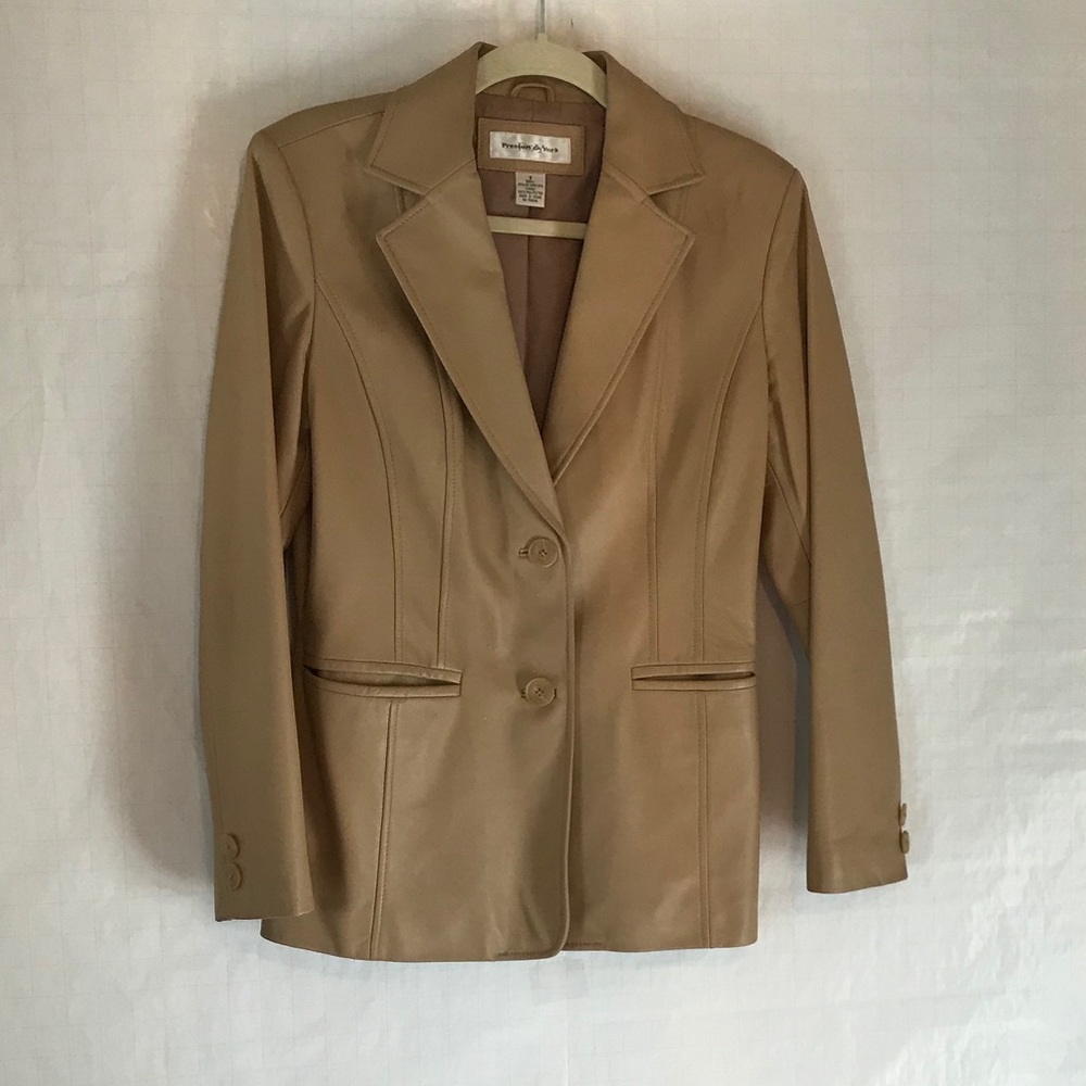 Leather blazer..Preston & York